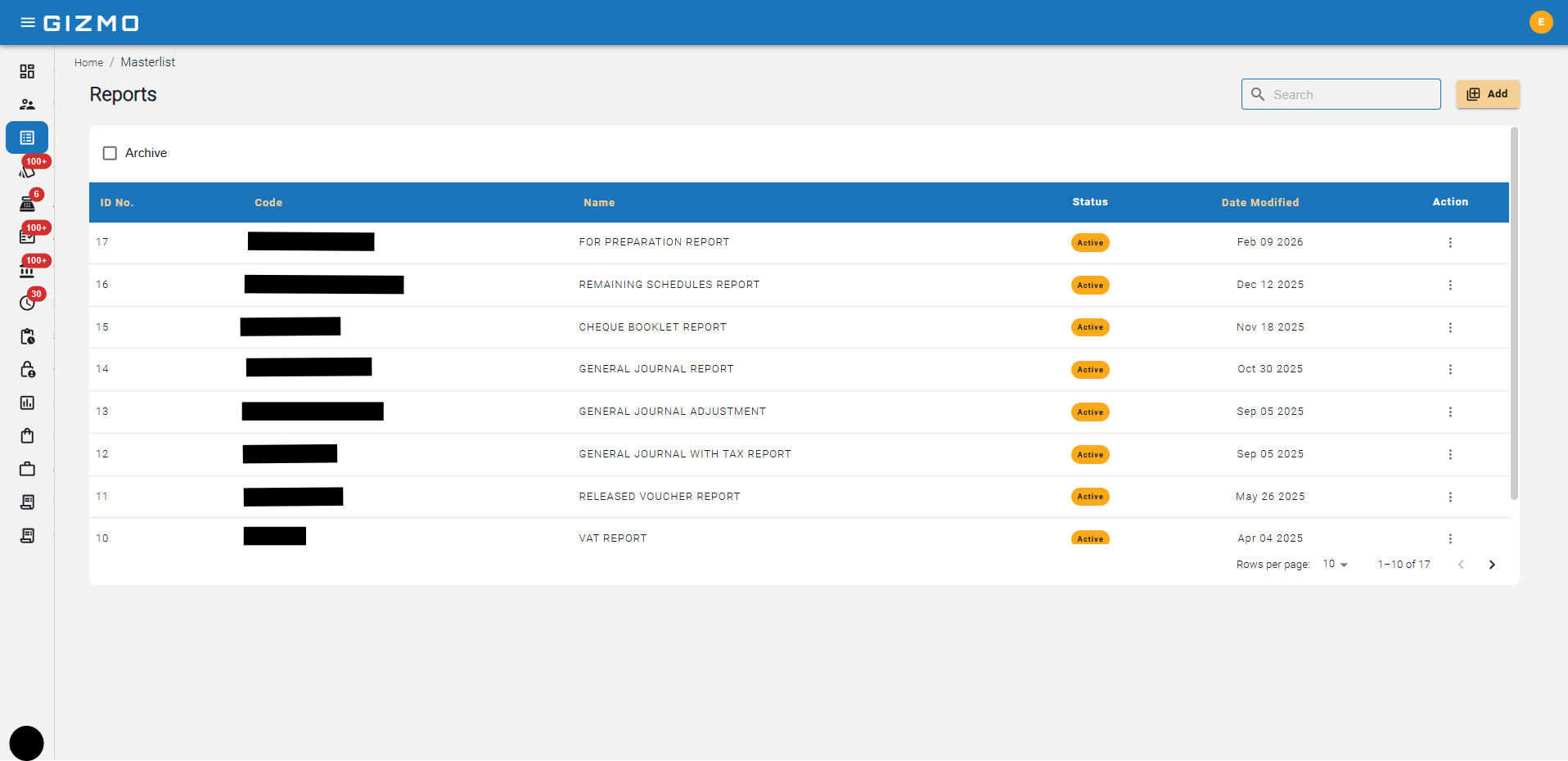 GIZMO — Accounting System screenshot 5